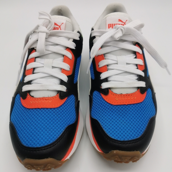 SIZE 4C YOUTH Puma Blue and Black Sneakers EUC B60 - Picture 7 of 8